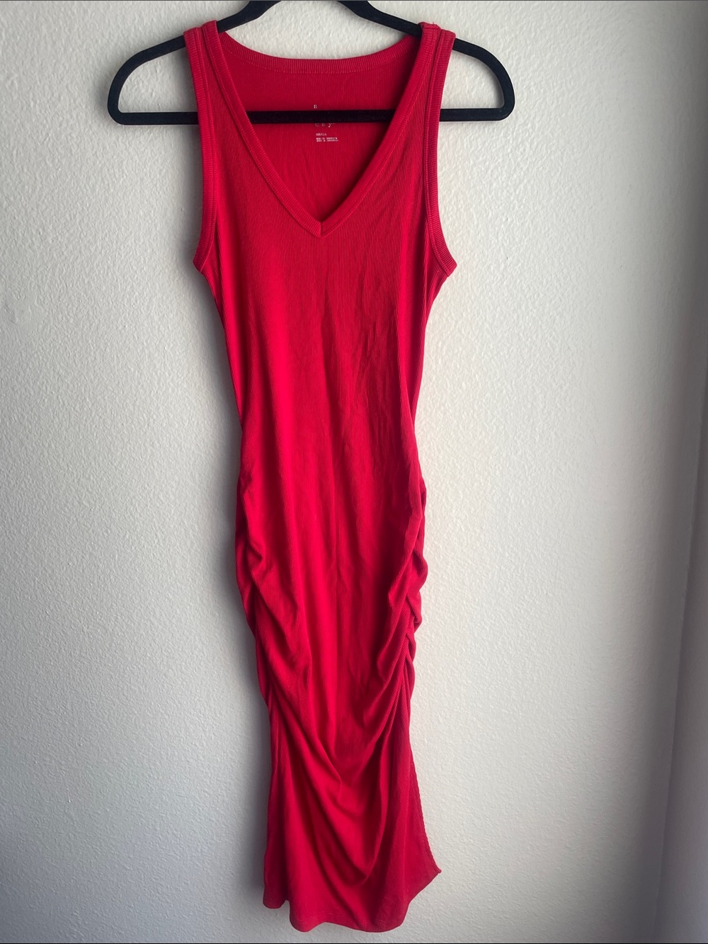 a new day Red V-Neck Sleeveless Maxi Dress with Side Ruching